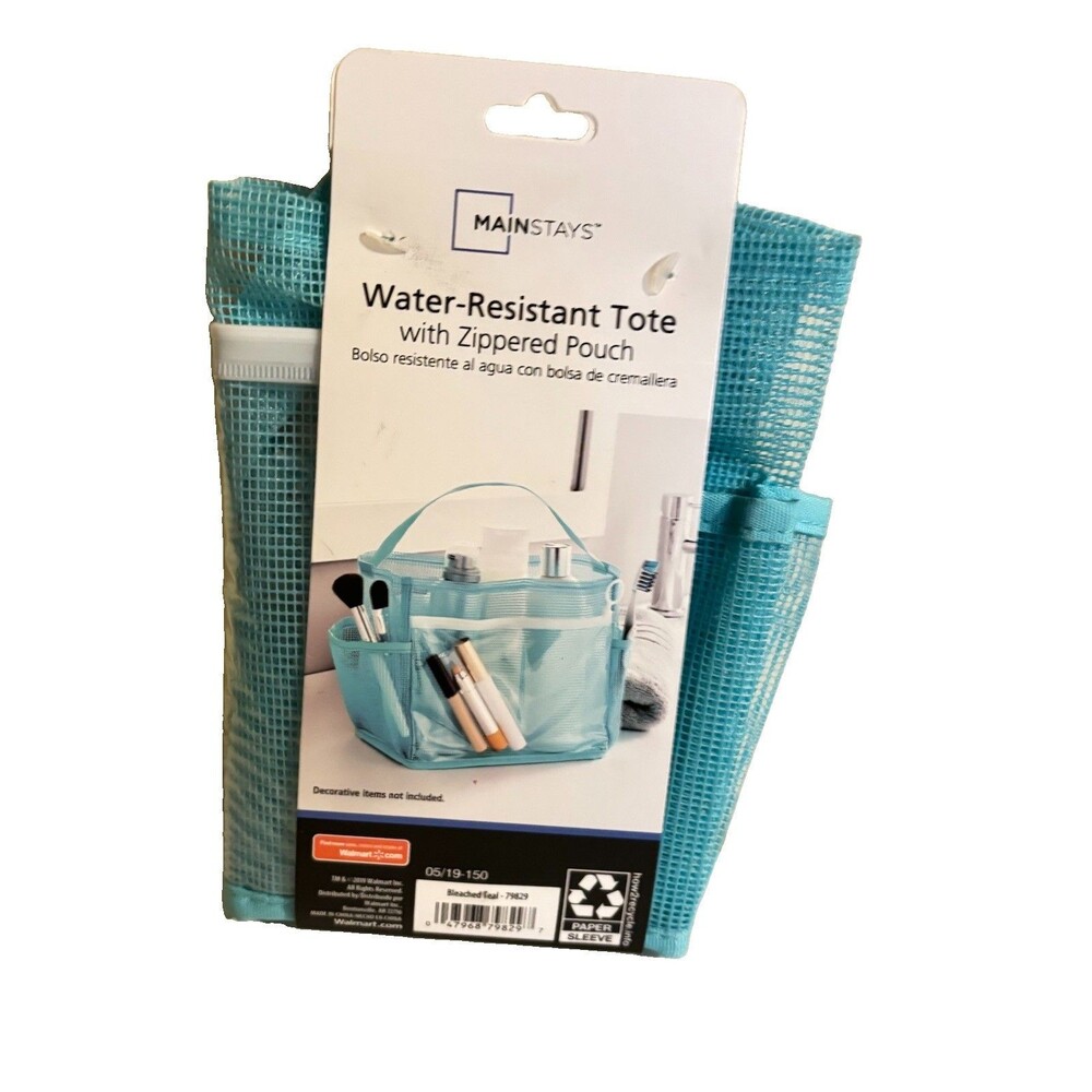 New - Mainstays Water Resistant Tote With Zipper Water - green
